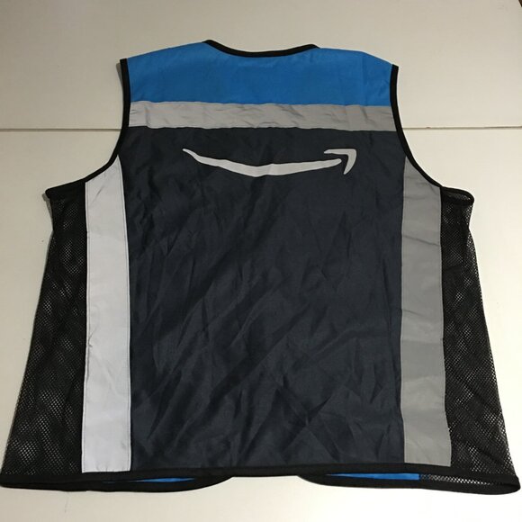 Amazon Blue Employee Uniform Vest Unisex Sleeveless Zip Up Size XS/S - Picture 4 of 6